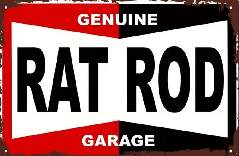 Genuine, rat, rod, garage garage sign