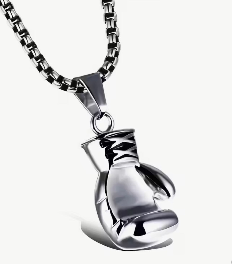 Boxing Gloves pendant and necklace.