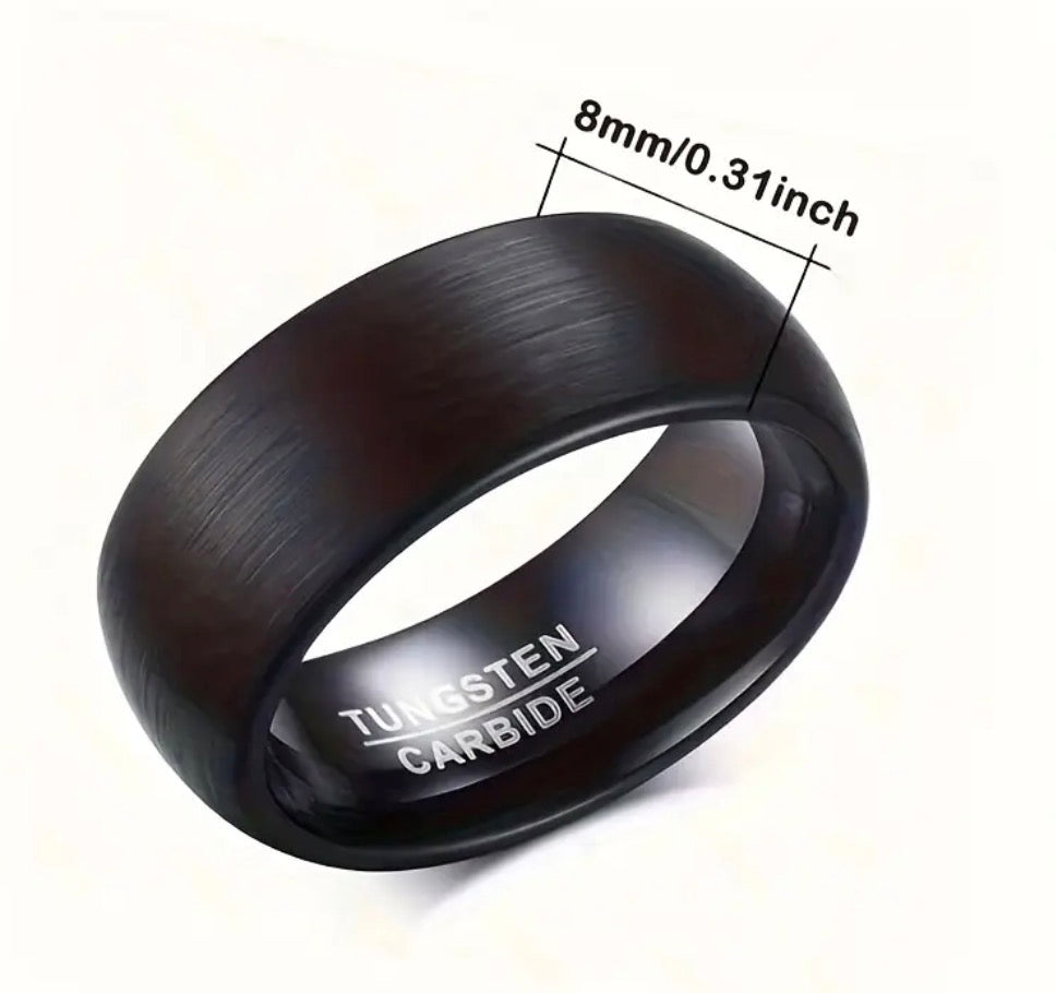 Tungsten Carbide Ring. Black Band.