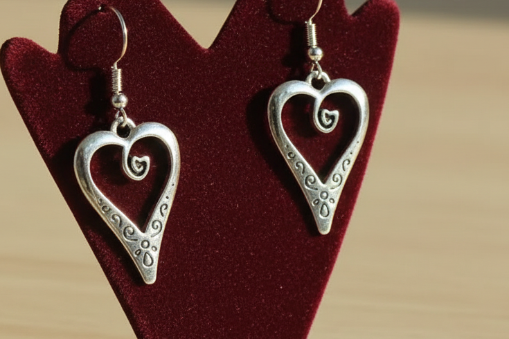 Hollow Heart Design Earrings.