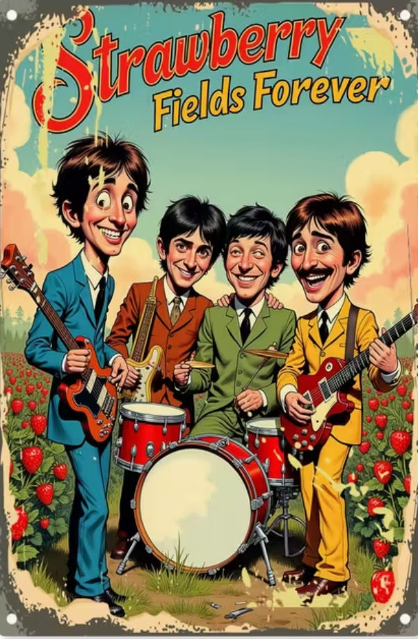 Beatles Metal art. STRAWBERRY FIELDS FOREVER.