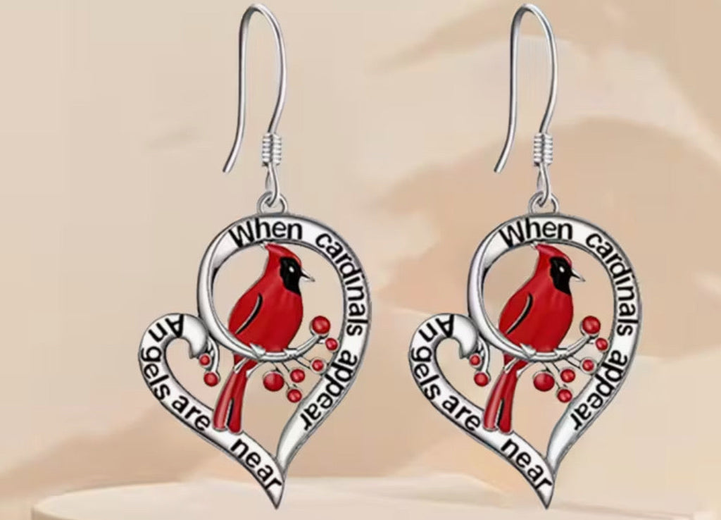 Red Cardinal Earrings.
