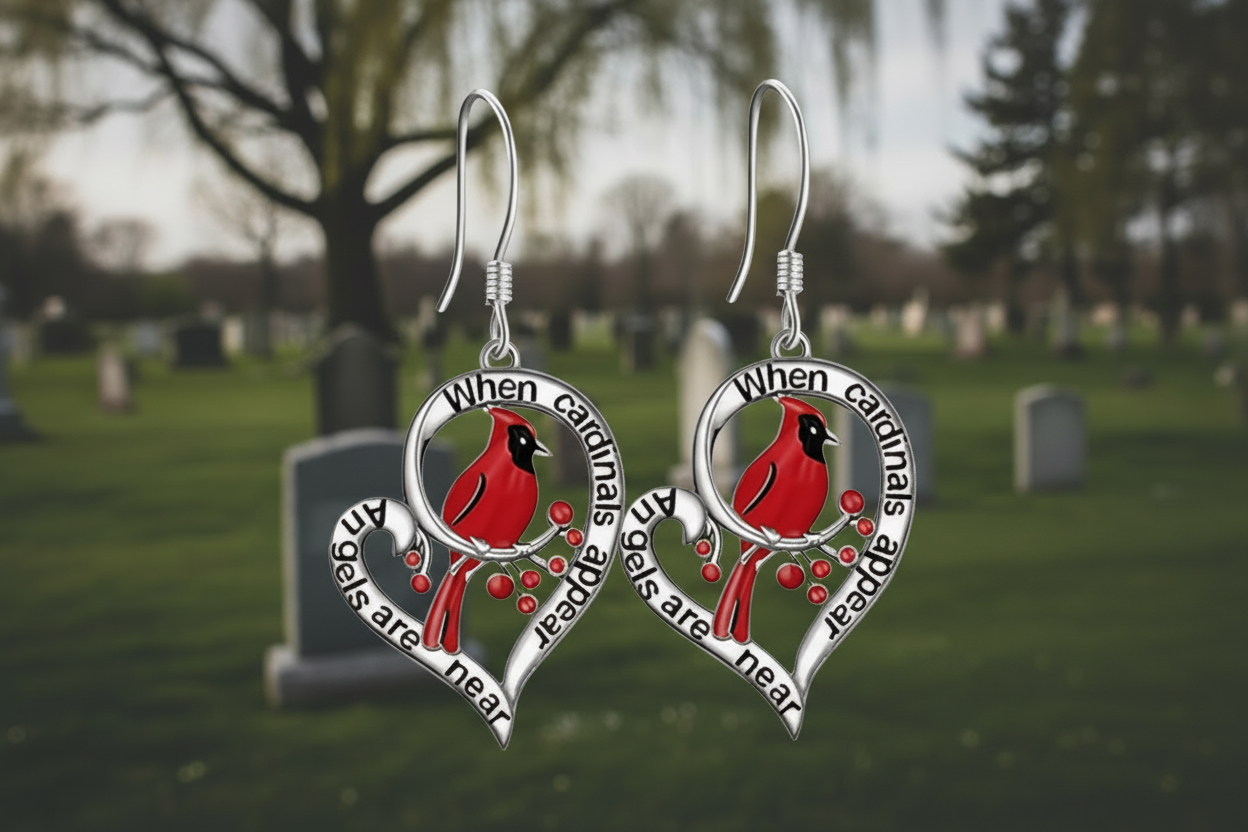 Red Cardinal Earrings.