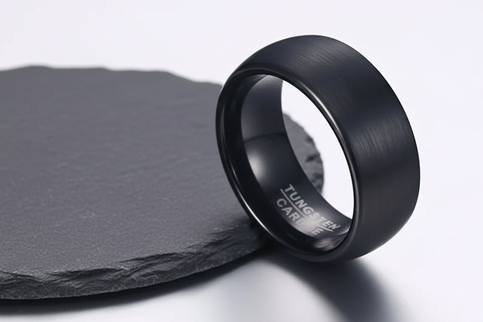 Tungsten Carbide Ring. Black Band.