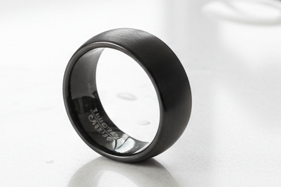 Tungsten Carbide Ring. Black Band.