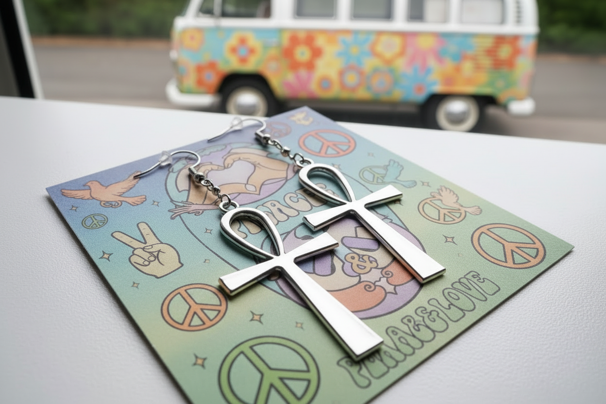 Hippie Peace Style Earrings.