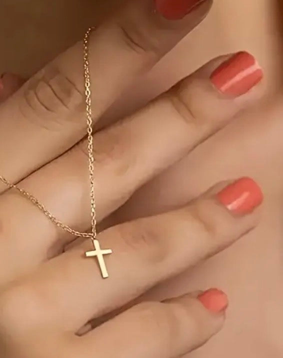 Gold Cross Necklace.