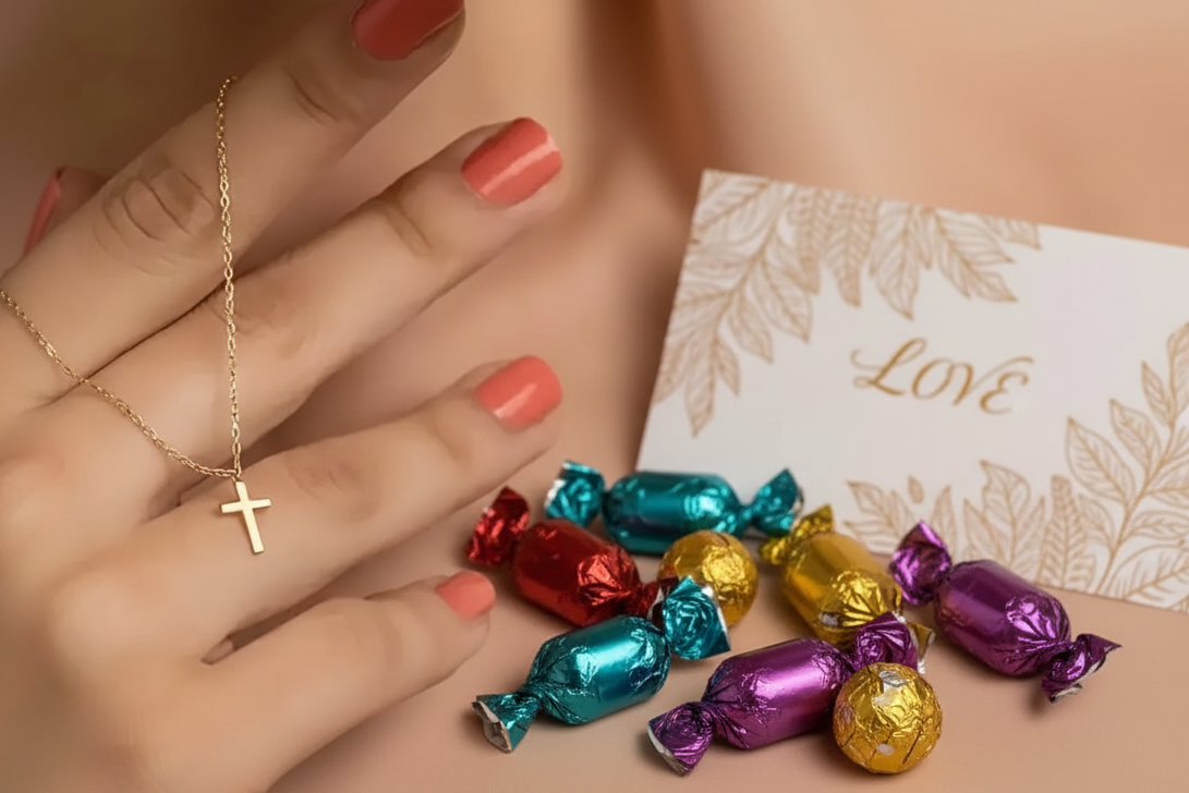 Gold Cross Necklace.