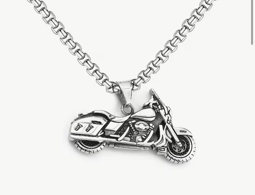 Motorcycle Pendant Necklace.