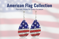 AMERICAN FLAG COLLECTION. Teardrop shaped earrings.
