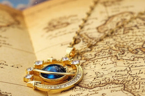 Blue Eye And Simulated Stones Cross Necklace.