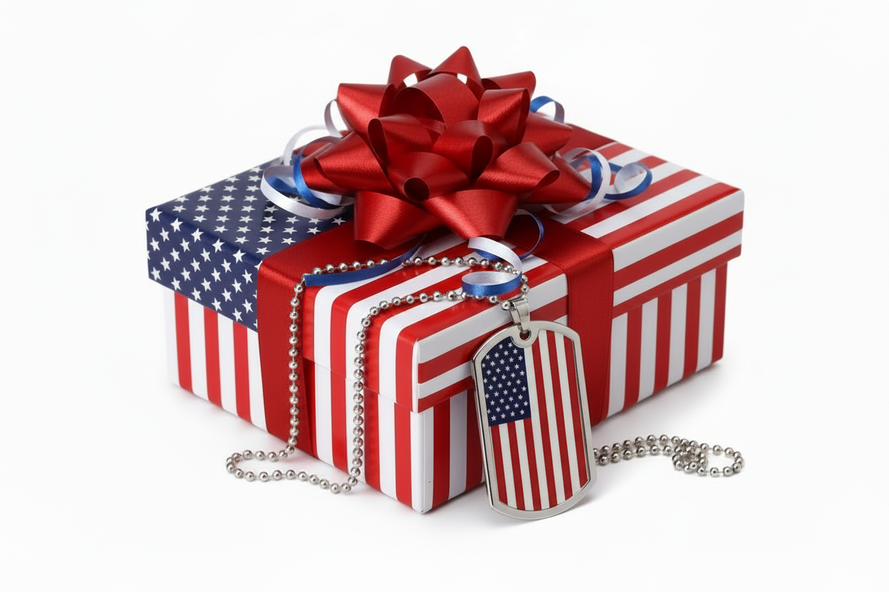 American Flag DogTag Style Necklace