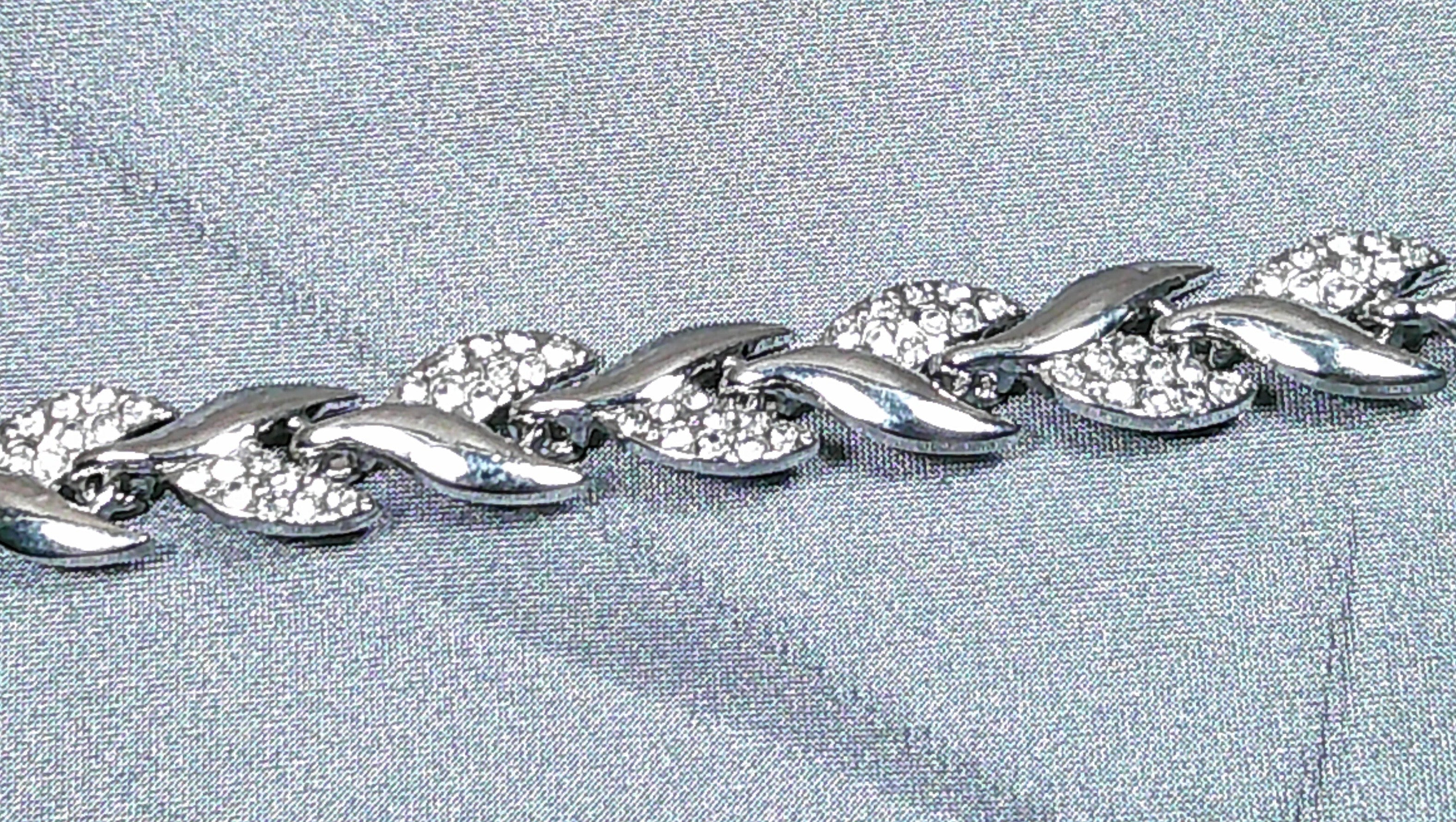 SILVER FAUX DIAMOND BRACELET.