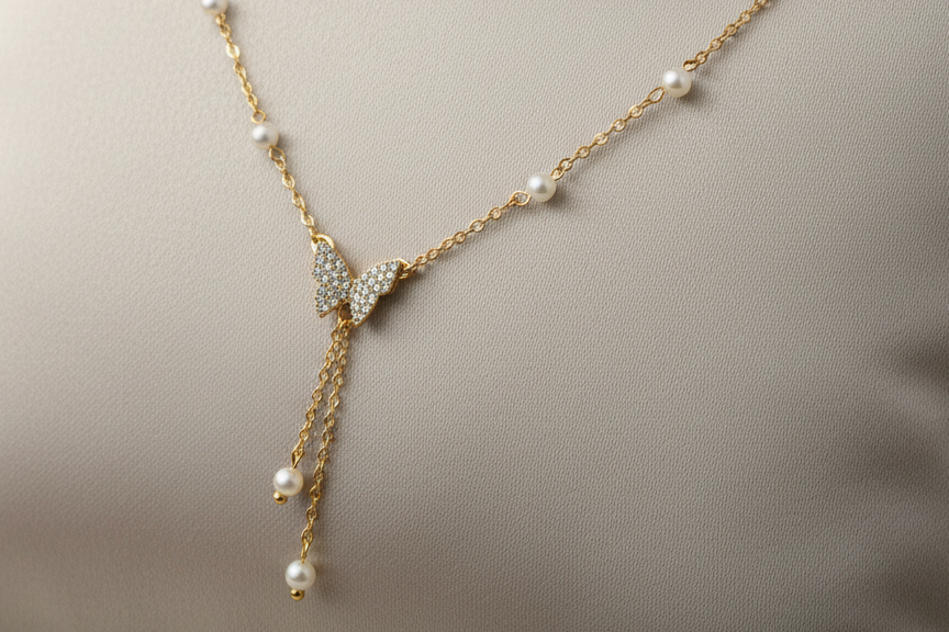Butterfly Pearls Necklace