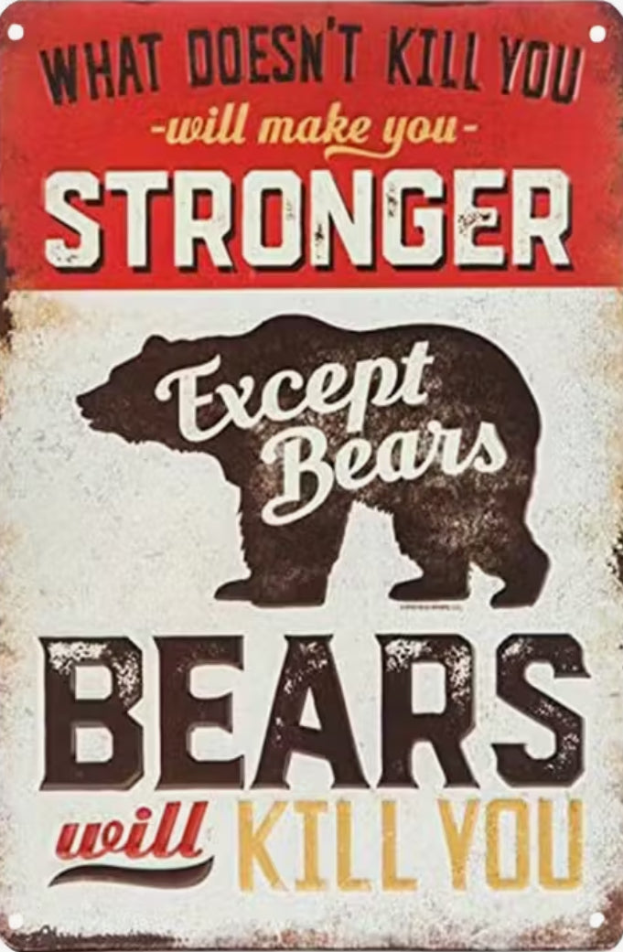 Things will make you stronger except bears they’ll kill you