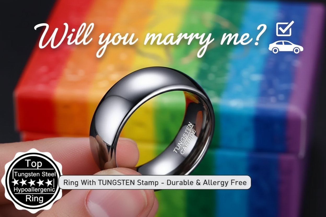 Tungsten Carbide Ring. Silver Band.