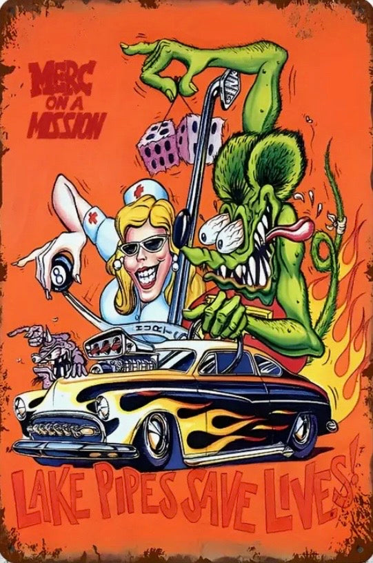 MERC on a mission this is rat fink art.
