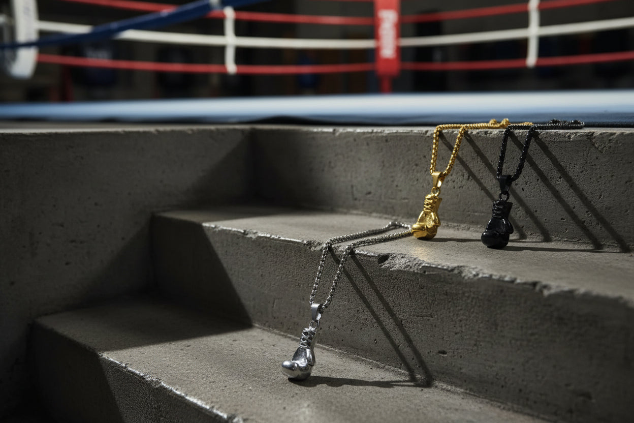 Boxing Gloves pendant and necklace.