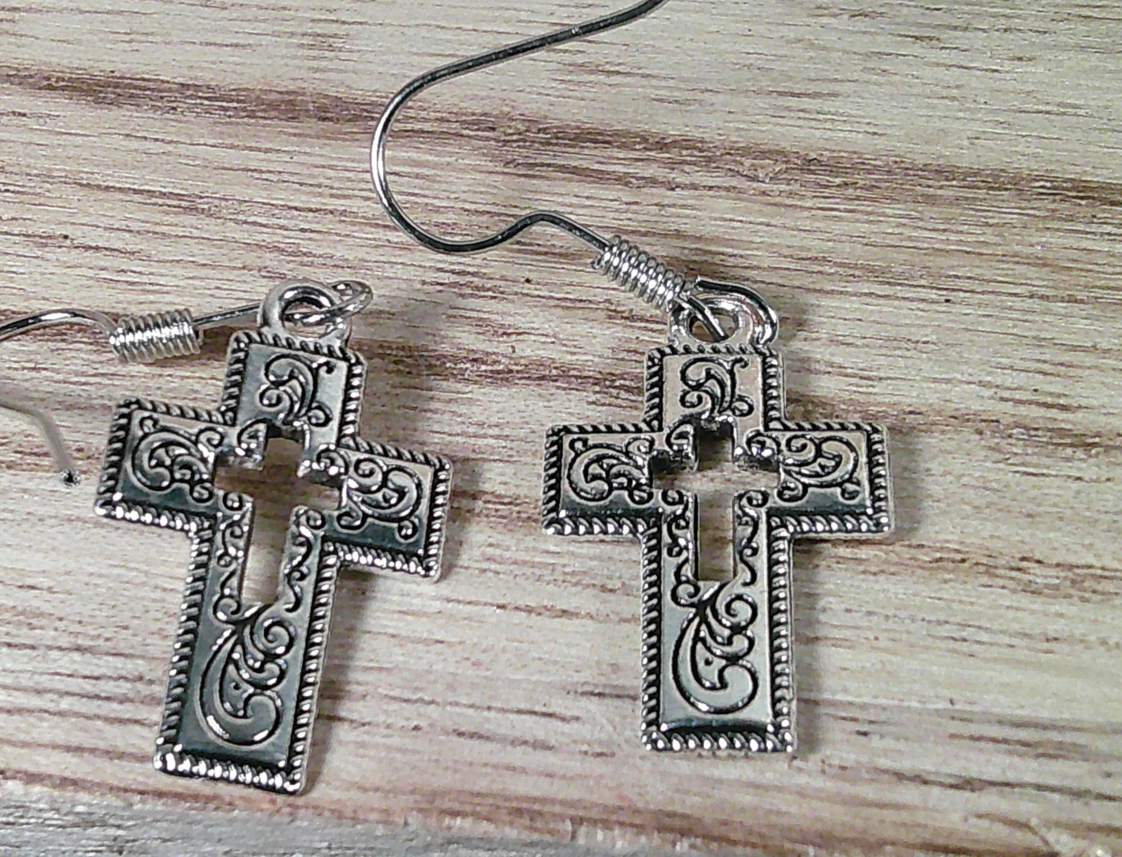 Hollow Cross Earrings.