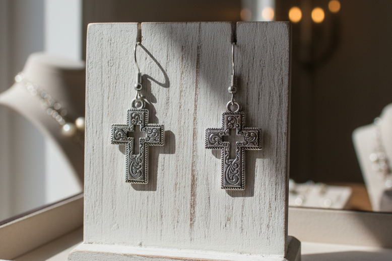Hollow Cross Earrings.