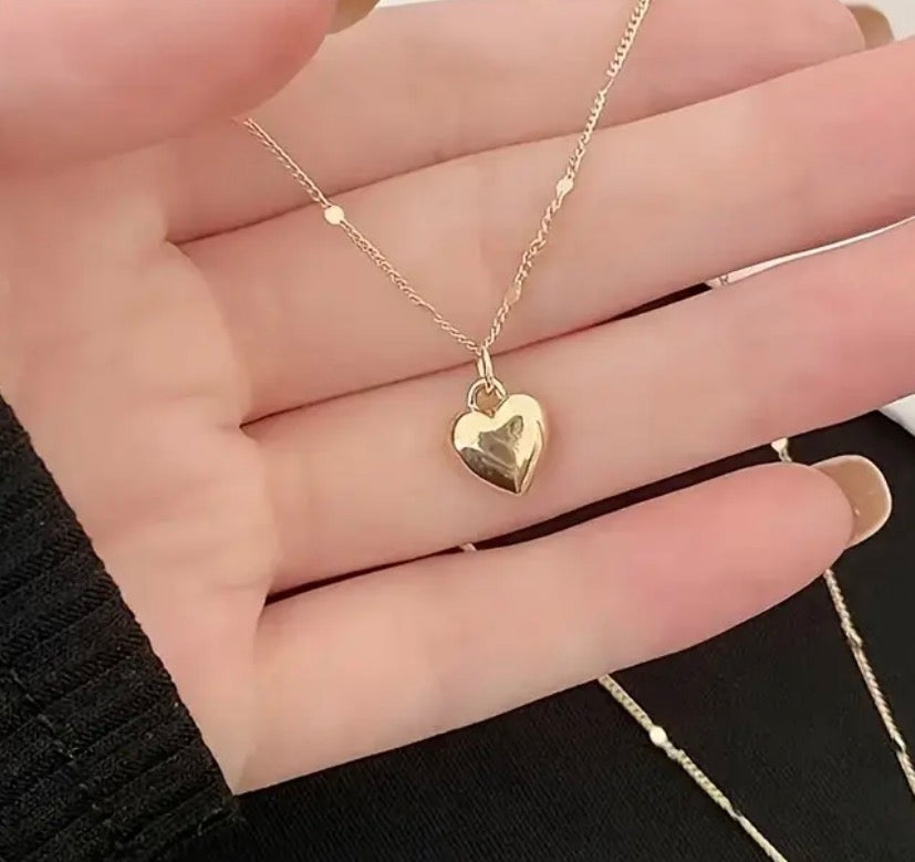 Heart Necklace with matching color chain.