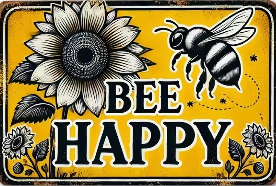 Bee Happy Garage art. Porch & Patio