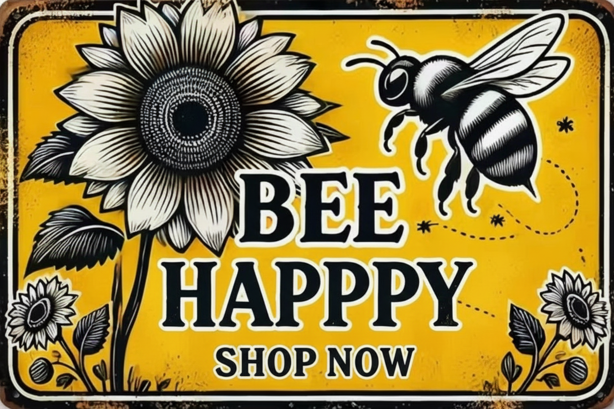 Bee Happy Garage art. Porch & Patio