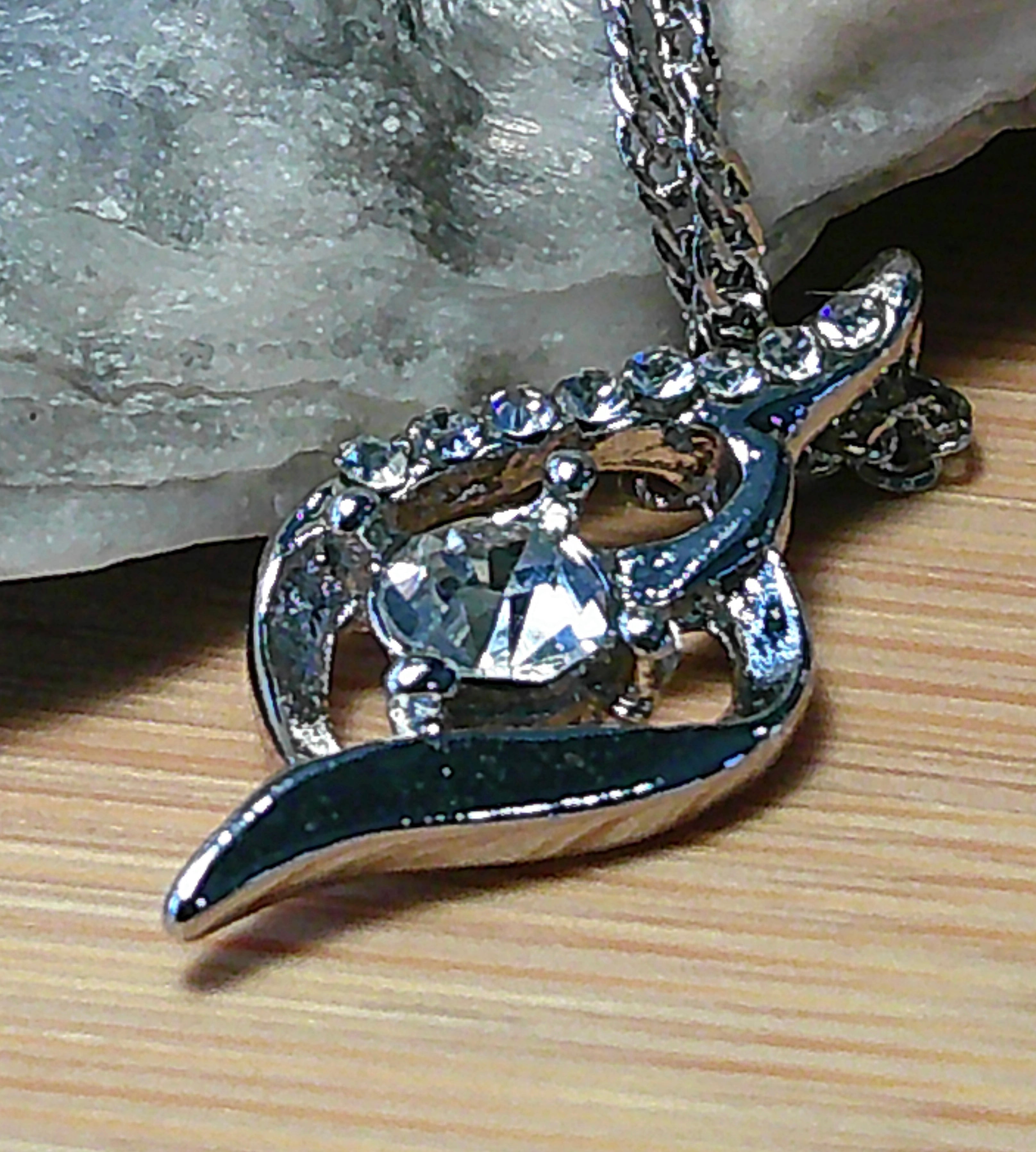 Teardrop and Simulated Diamond Necklace.