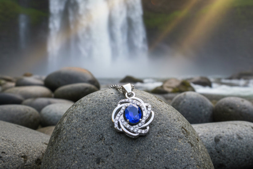 Blue Simulated Gemstone necklace.