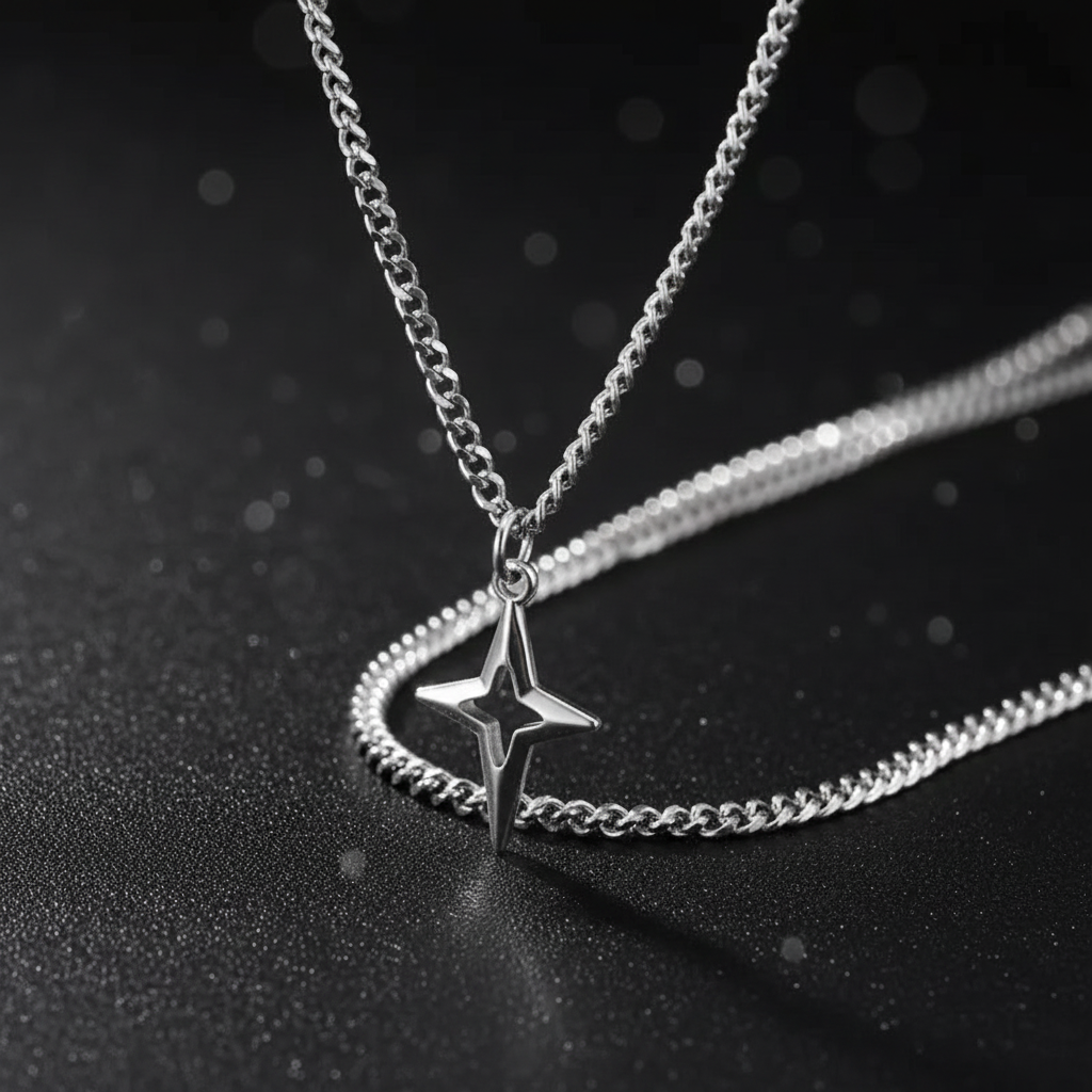 Hollow Star Shaped Necklace.