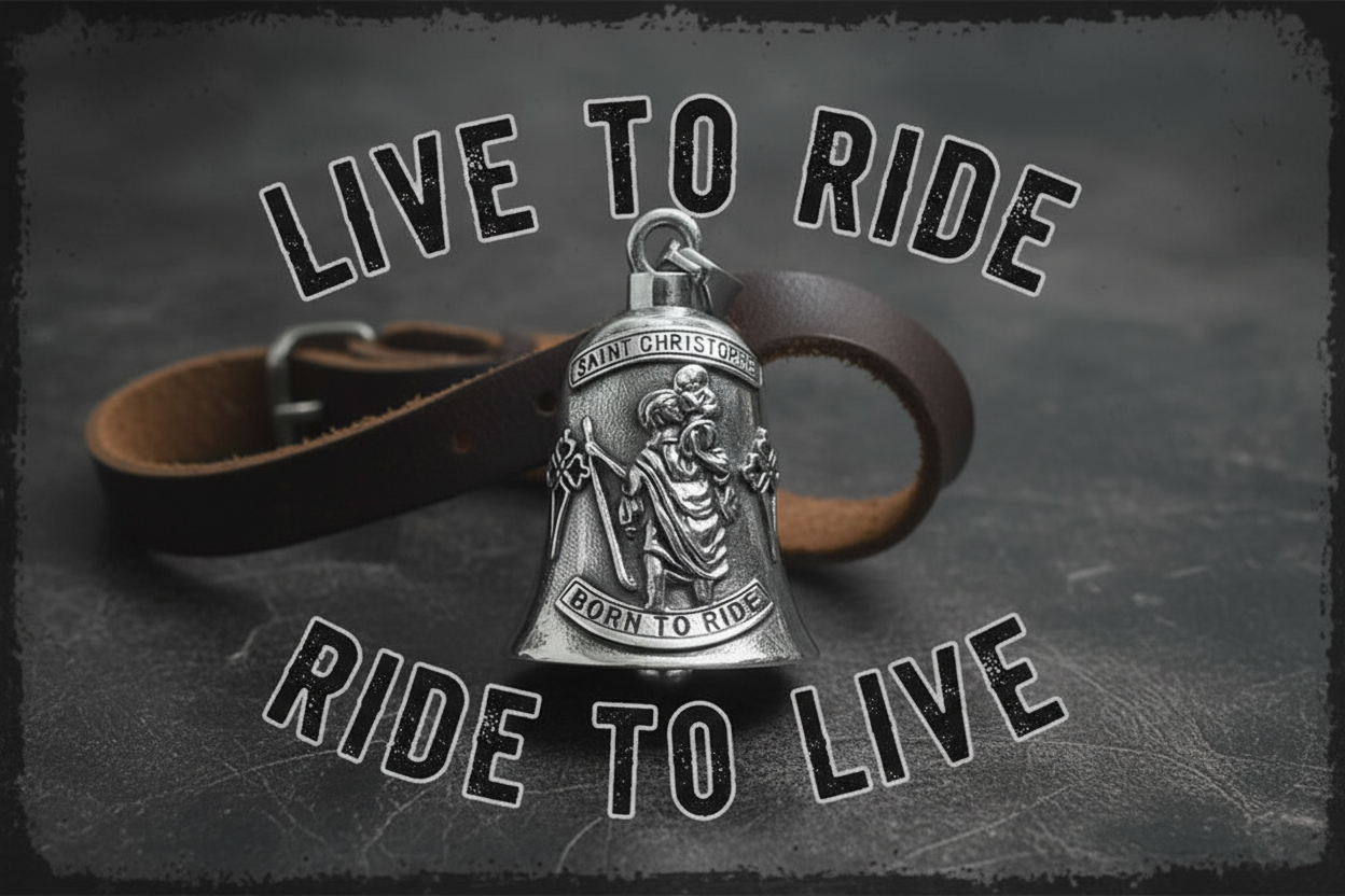 Motorcycle guardian bell. Protection from harm.