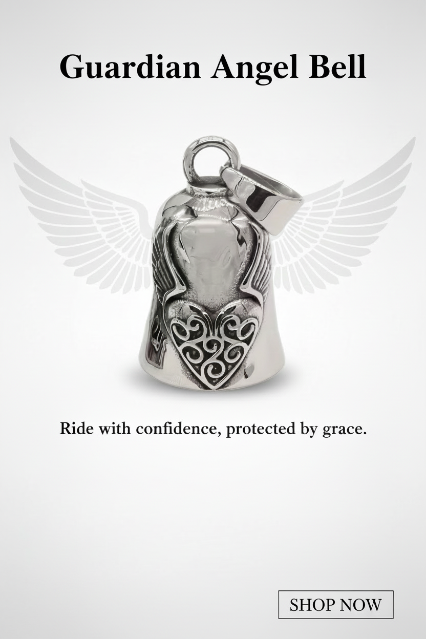 Motorcycle guardian bell. Protection from harm.