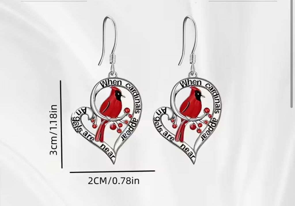 Red Cardinal Earrings.