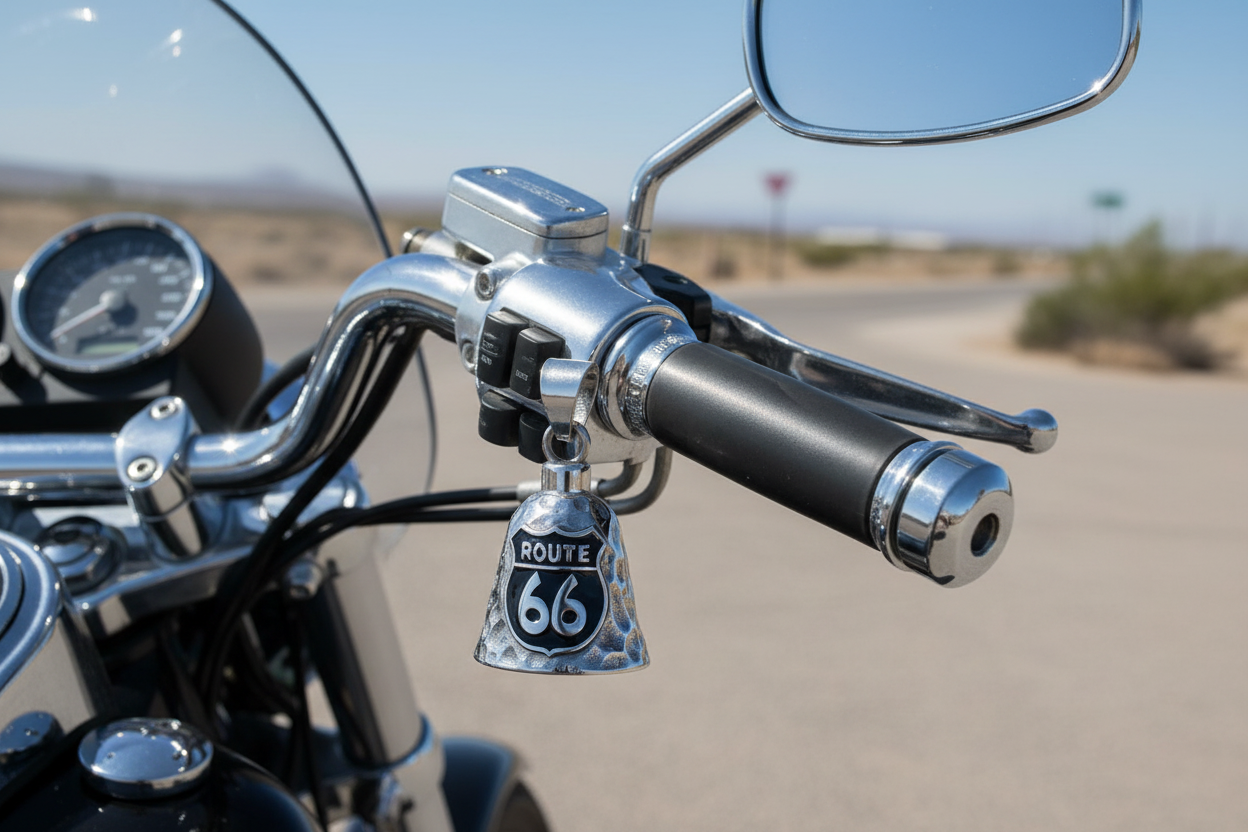 Motorcycle guardian bell. Protection from harm.