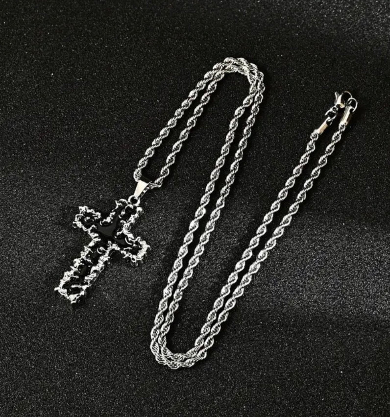 Punk Style Cross Pendant Necklace