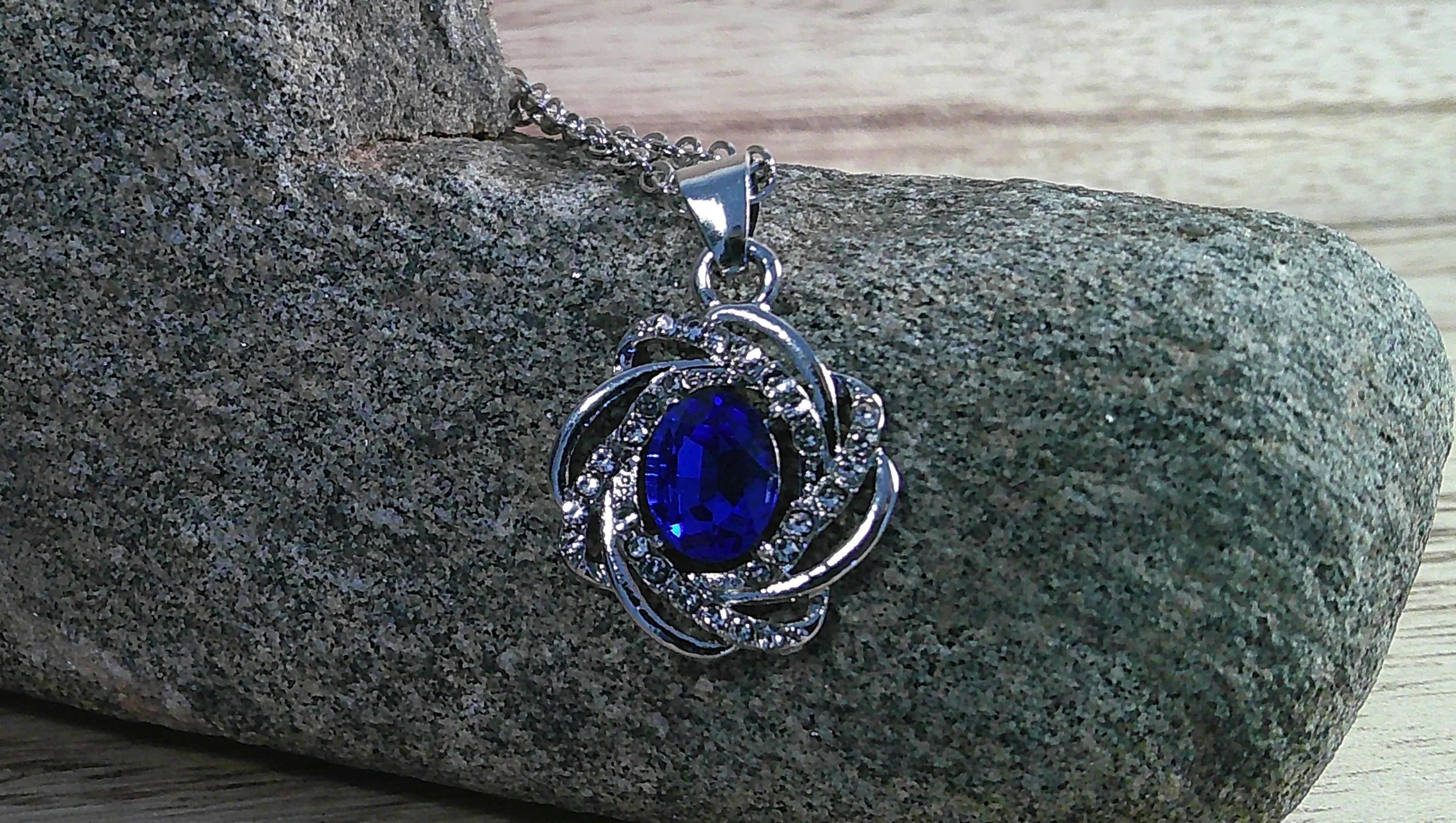 Blue Simulated Gemstone necklace.
