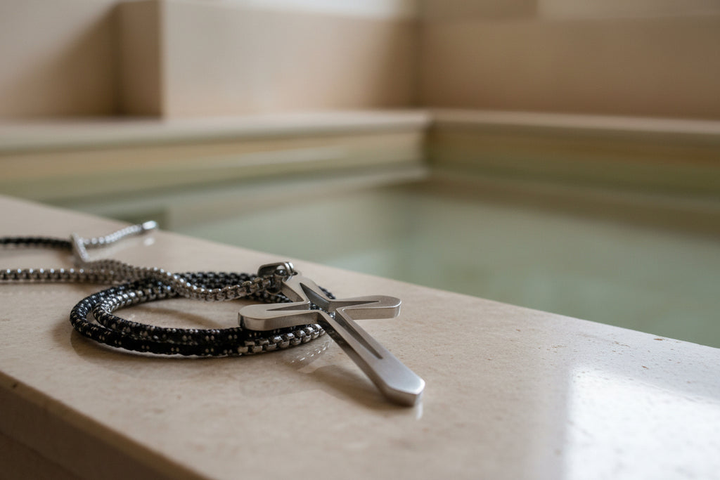 Cross Necklace. Stainless Steel simple design.