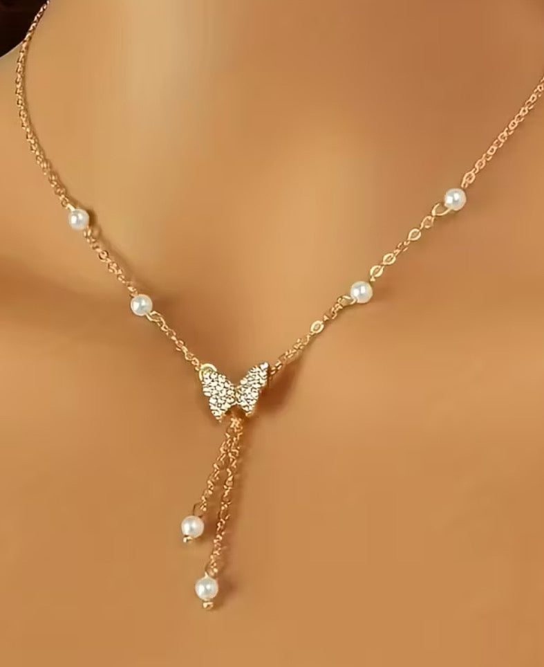 Butterfly Pearls Necklace