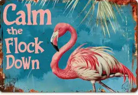 Calm the flock down, funny garage art