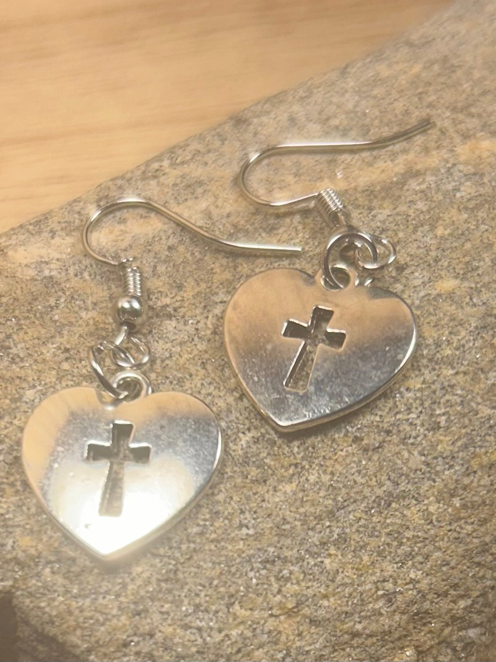 Heart and Cross Earrings.