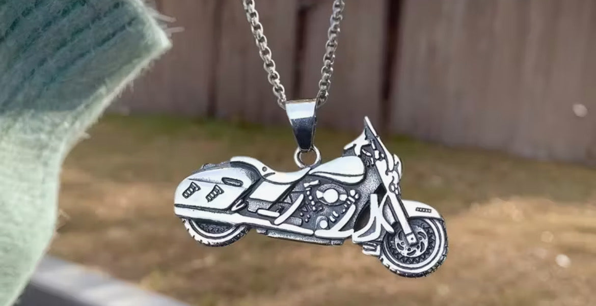 Motorcycle Pendant Necklace.