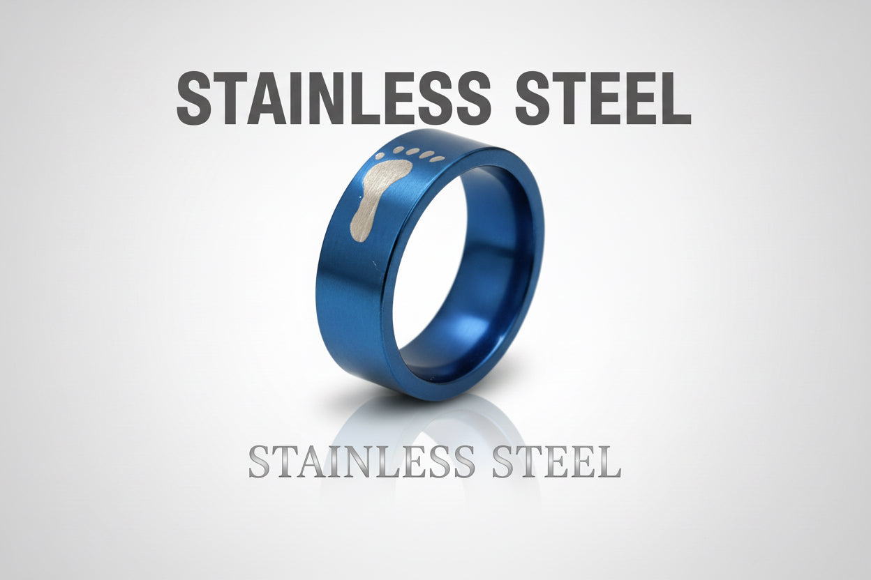 Footprints Stainless steel Ring.