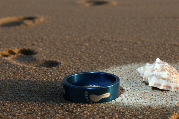 Footprints Stainless steel Ring.