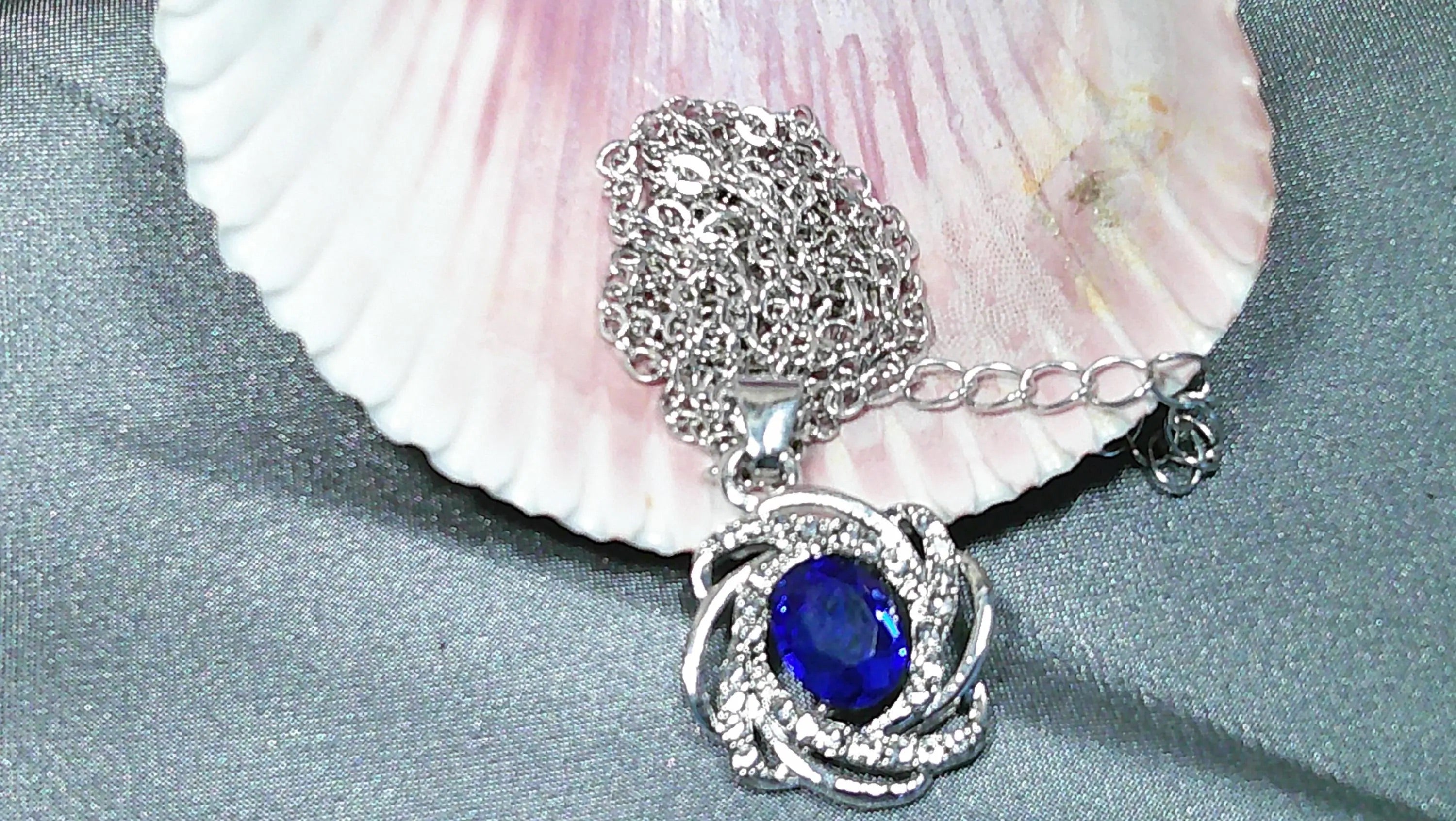 Blue Simulated Gemstone necklace.