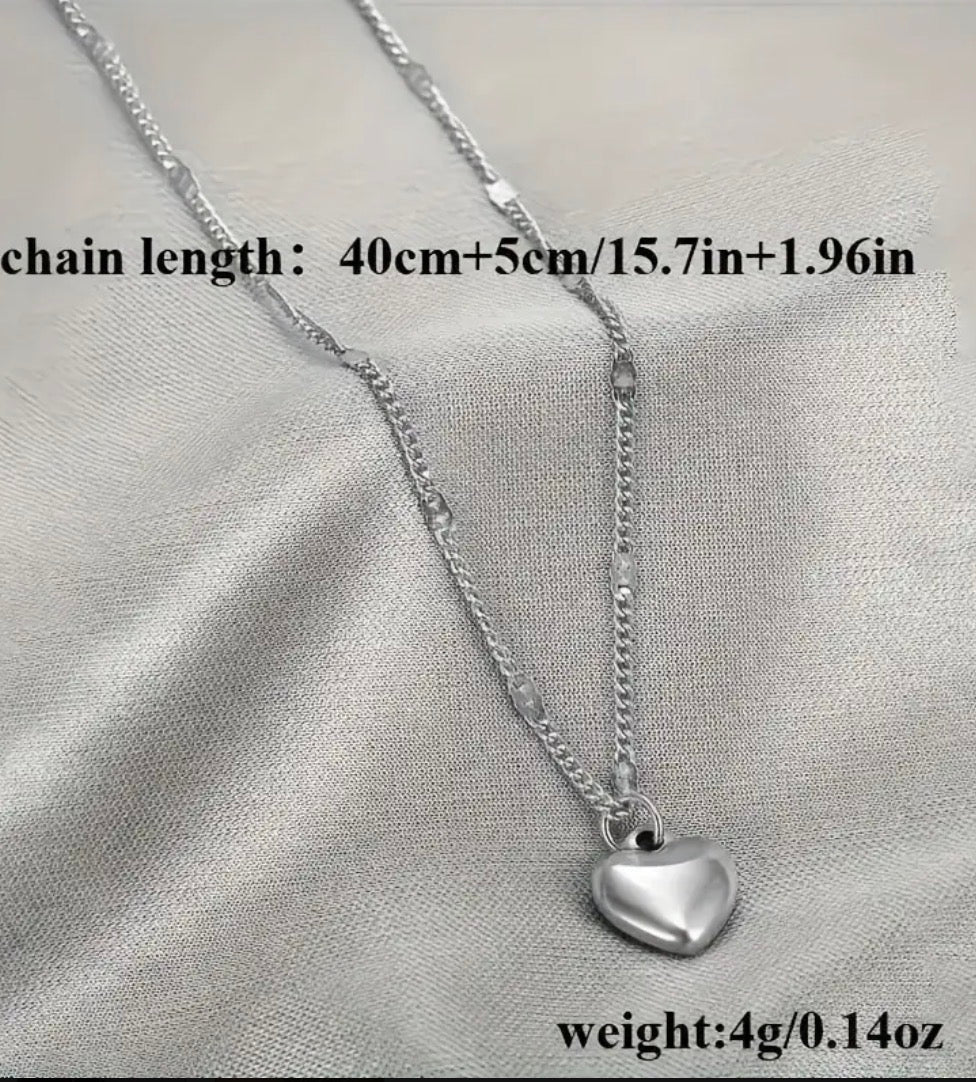 Heart Necklace with matching color chain.
