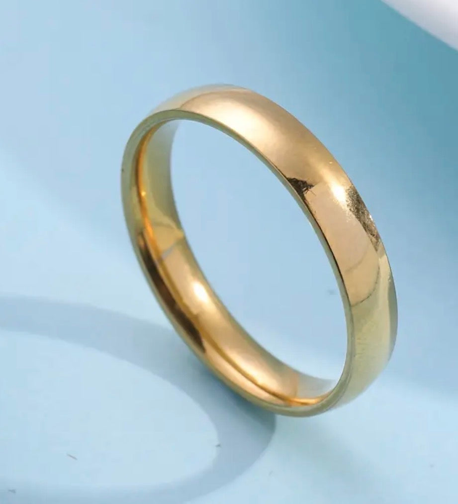 Tungsten Carbide Ring. Gold Band.