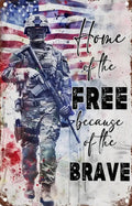American art picture of American soldier land of the free because of the brave.