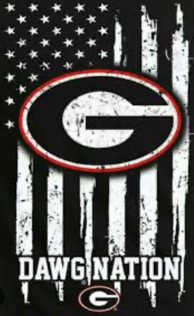 Georgia Bulldogs. Black and white flag design.