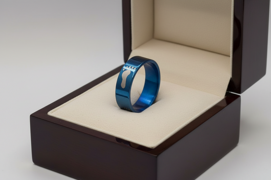Footprints Stainless steel Ring.