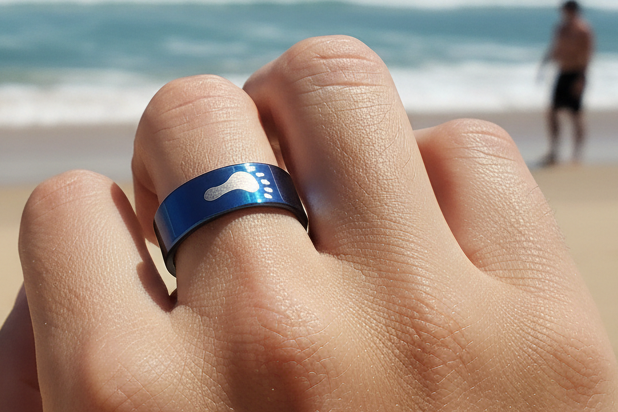 Footprints Stainless steel Ring.
